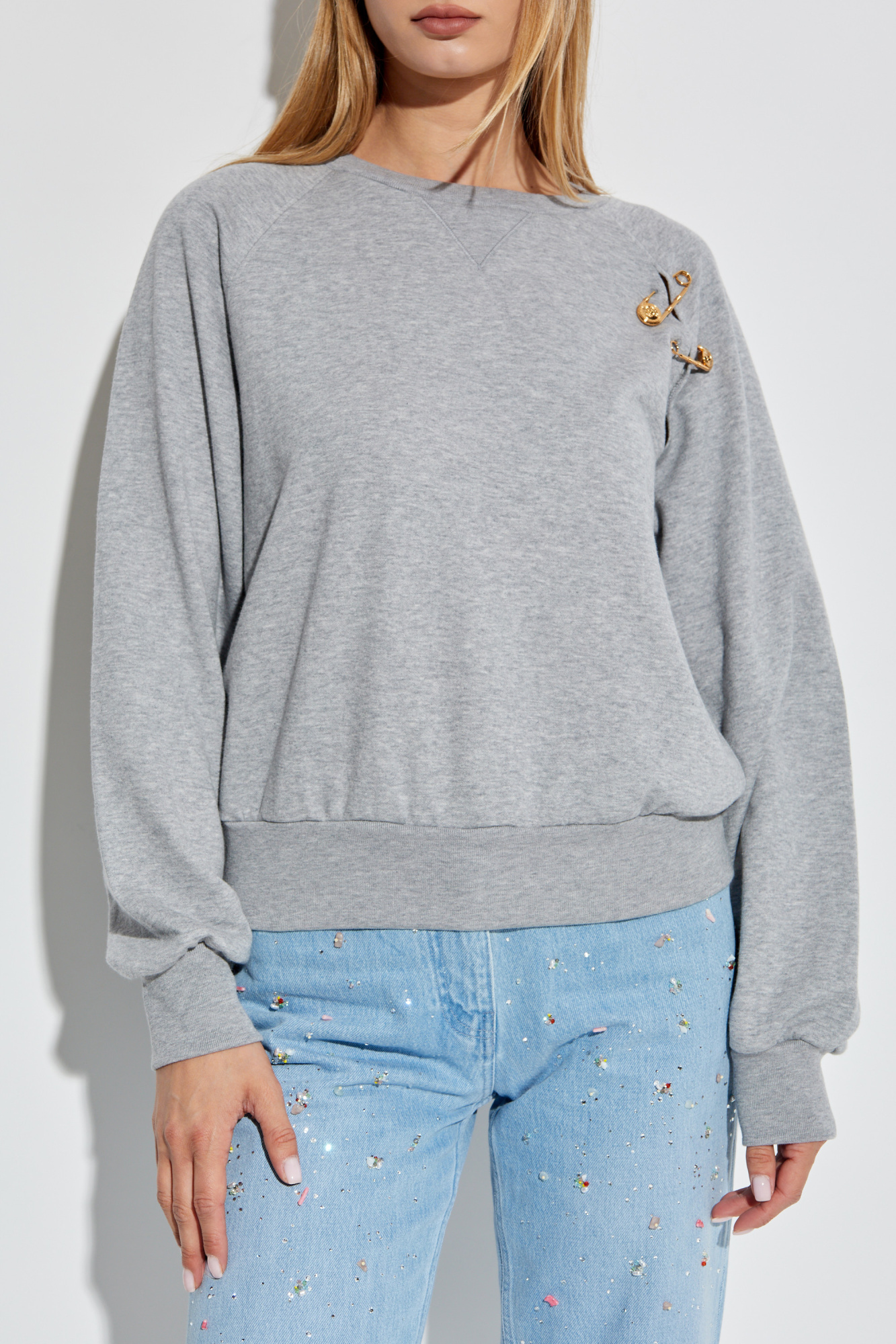 スウェット・トレーナー VERSACE Sweatshirt gray versace-teen-boys-grey-